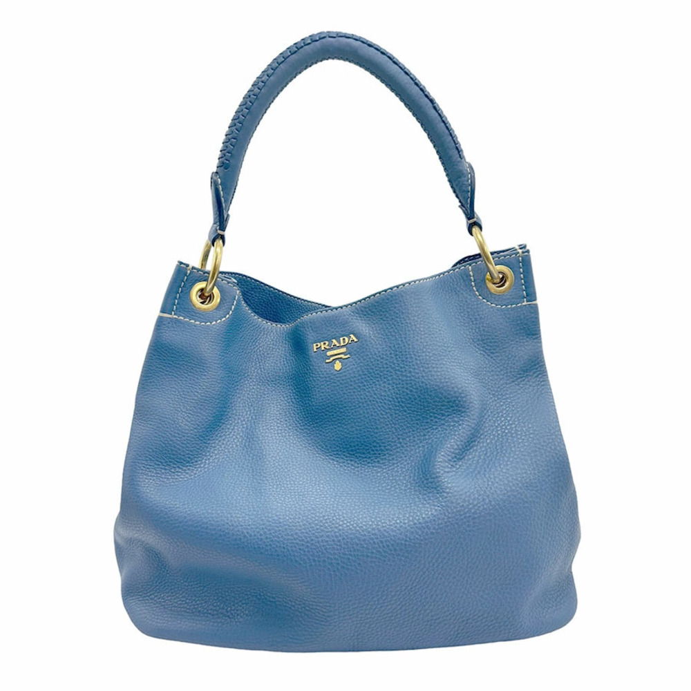 Prada Vitello Daino leather hobo Shoulder bag Blue